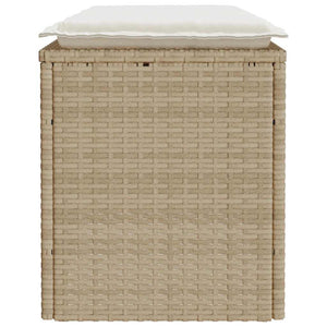 Panca da Giardino con Cuscino Beige 110x40x44 cm in Polyrattan 4104149
