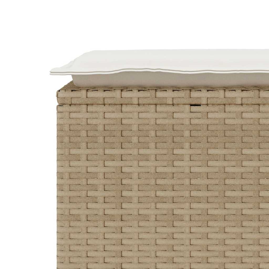 Panca da Giardino con Cuscino Beige 110x40x44 cm in Polyrattan 4104149