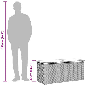 Panca da Giardino con Cuscino Beige 110x40x44 cm in Polyrattan 4104149