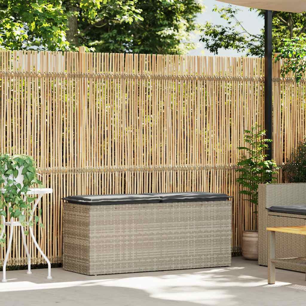 Panca da Giardino con Cuscino 110x40x44 cm in Polyrattan 4104150