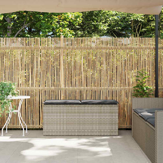 Panca da Giardino con Cuscino 110x40x44 cm in Polyrattan 4104150