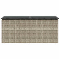 Panca da Giardino con Cuscino 110x40x44 cm in Polyrattan 4104150