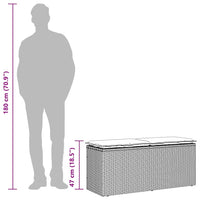 Panca da Giardino con Cuscino 110x40x44 cm in Polyrattan 4104150