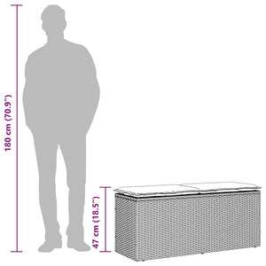 Panca da Giardino con Cuscino 110x40x44 cm in Polyrattan 4104150