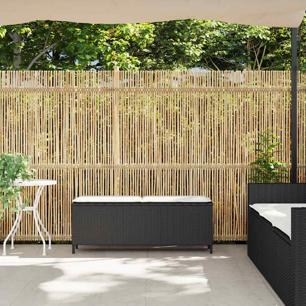 Panca da Giardino con Cuscino Nera 110x30x40,5 cm in Polyrattan 4104154