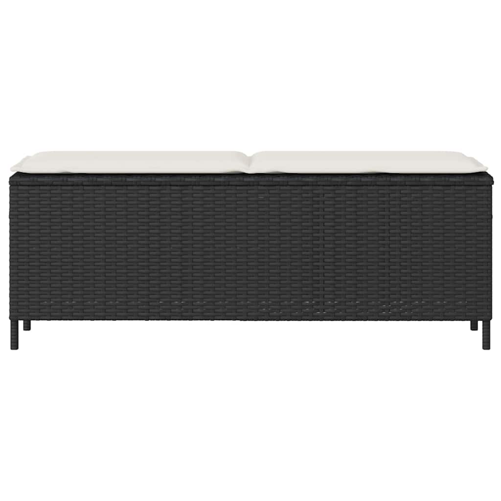 Panca da Giardino con Cuscino Nera 110x30x40,5 cm in Polyrattan 4104154