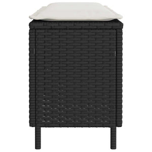 Panca da Giardino con Cuscino Nera 110x30x40,5 cm in Polyrattan 4104154