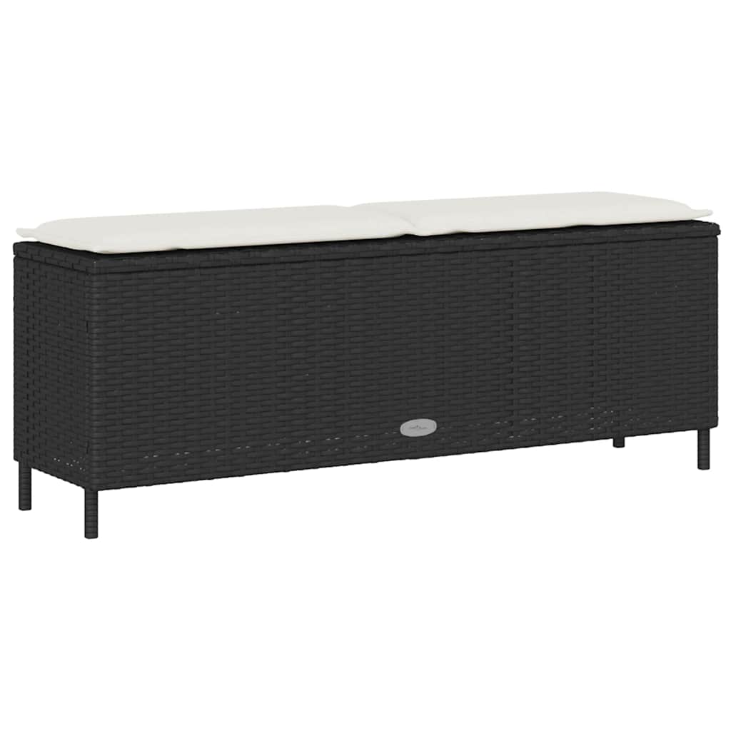 vidaXL Panca da Giardino con Cuscino Nera 110x30x40,5 cm in Polyrattan
