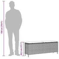 vidaXL Panca da Giardino con Cuscino Nera 110x30x40,5 cm in Polyrattan