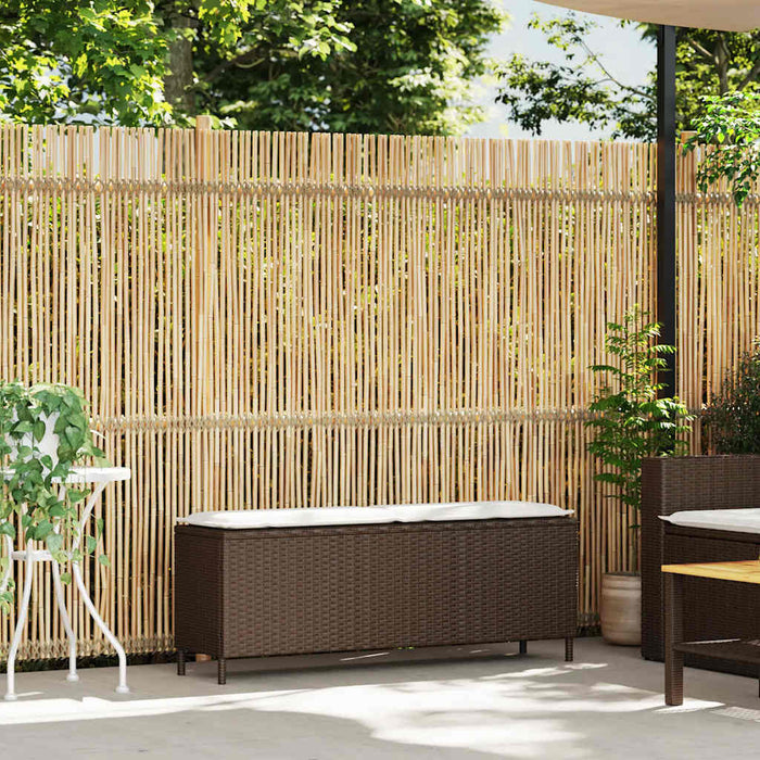 Panca da Giardino con Cuscino Marrone 110x30x40,5 cm Polyrattan 4104155