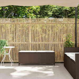 Panca da Giardino con Cuscino Marrone 110x30x40,5 cm Polyrattan 4104155