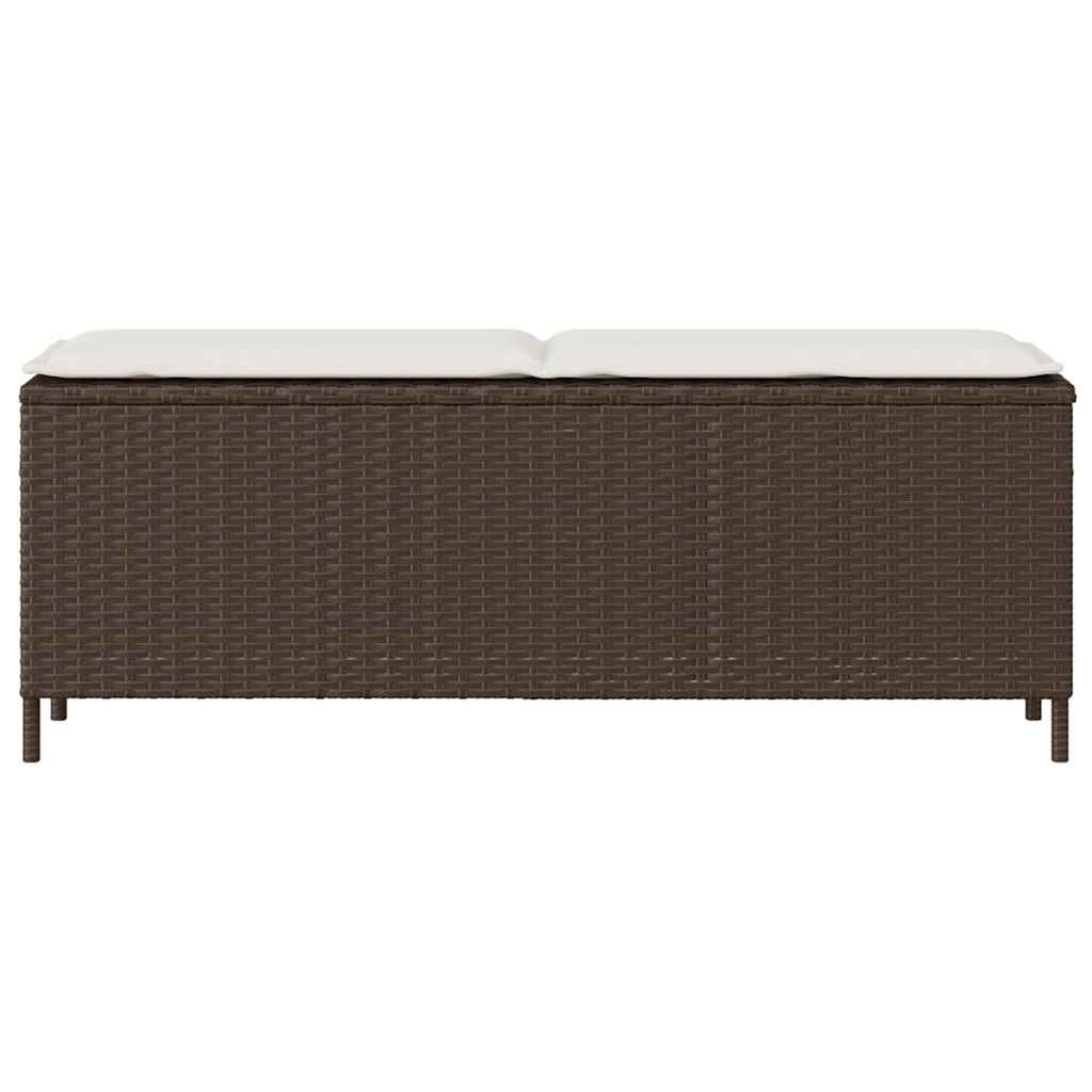 Panca da Giardino con Cuscino Marrone 110x30x40,5 cm Polyrattan 4104155