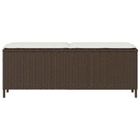 Panca da Giardino con Cuscino Marrone 110x30x40,5 cm Polyrattan 4104155