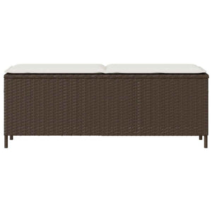Panca da Giardino con Cuscino Marrone 110x30x40,5 cm Polyrattan 4104155
