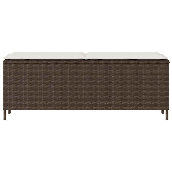 Panca da Giardino con Cuscino Marrone 110x30x40,5 cm Polyrattan 4104155