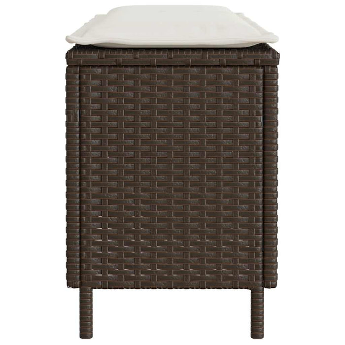 vidaXL Panca da Giardino con Cuscino Marrone 110x30x40,5 cm Polyrattan