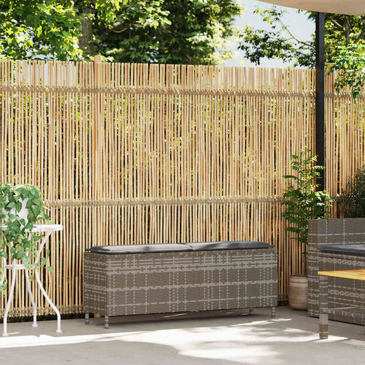 Panca da Giardino con Cuscino Grigio 110x30x40,5 cm Polyrattan 4104156