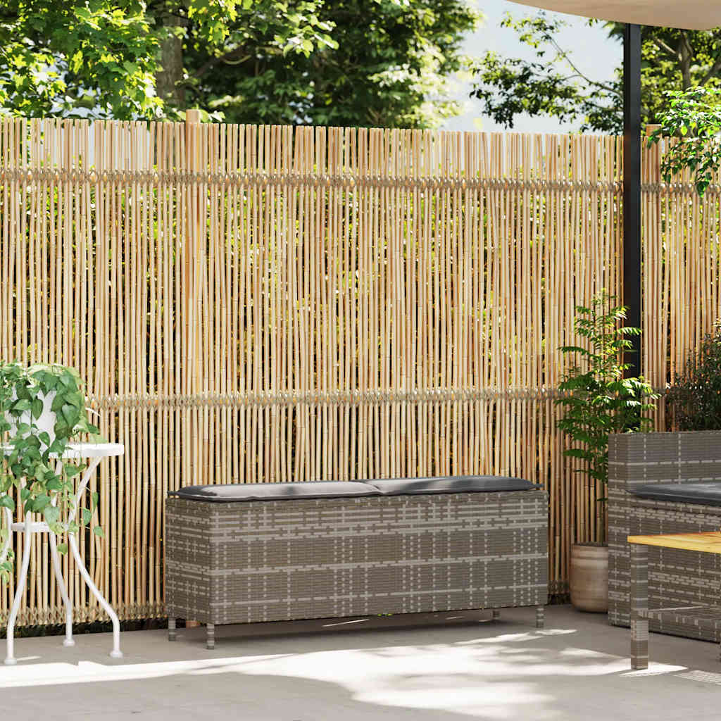 vidaXL Panca da Giardino con Cuscino Grigio 110x30x40,5 cm Polyrattan