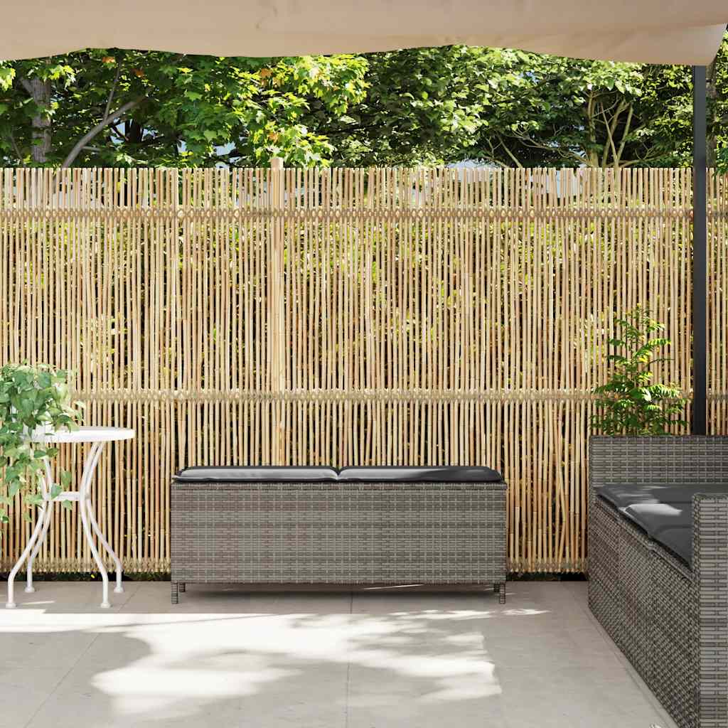 vidaXL Panca da Giardino con Cuscino Grigio 110x30x40,5 cm Polyrattan