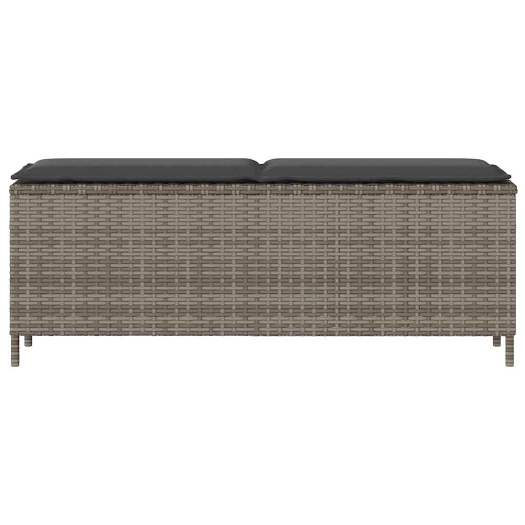Panca da Giardino con Cuscino Grigio 110x30x40,5 cm Polyrattan 4104156