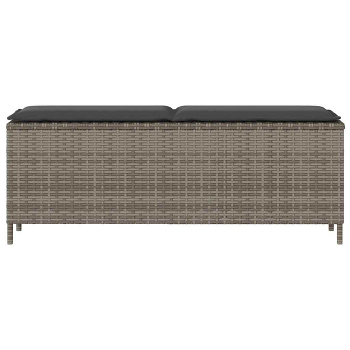 Panca da Giardino con Cuscino Grigio 110x30x40,5 cm Polyrattan 4104156