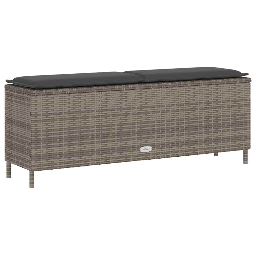 vidaXL Panca da Giardino con Cuscino Grigio 110x30x40,5 cm Polyrattan