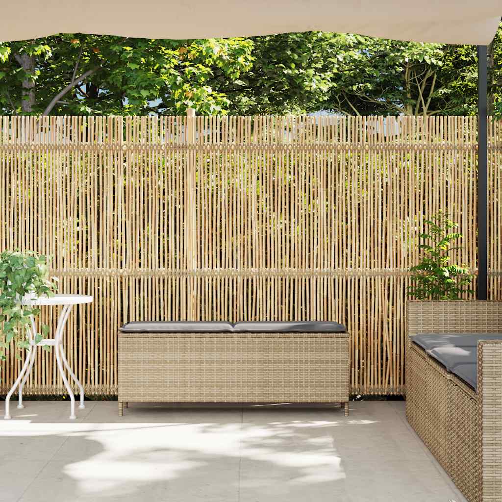 vidaXL Panca da Giardino con Cuscino Beige 110x30x40,5cm in Polyrattan