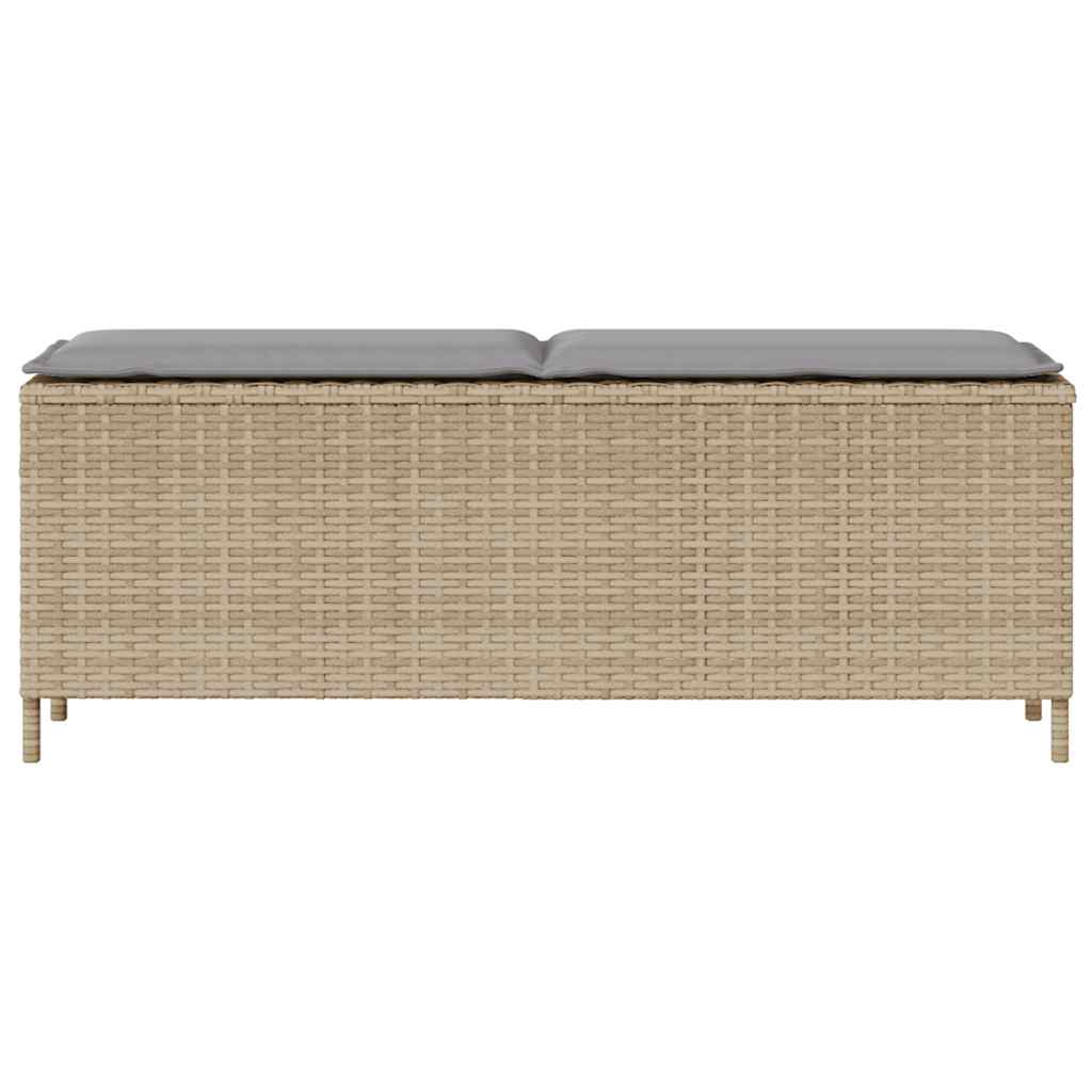 Panca da Giardino con Cuscino Beige 110x30x40,5cm in Polyrattan 4104157