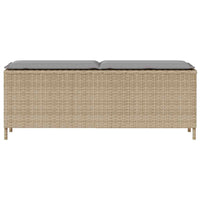 Panca da Giardino con Cuscino Beige 110x30x40,5cm in Polyrattan 4104157