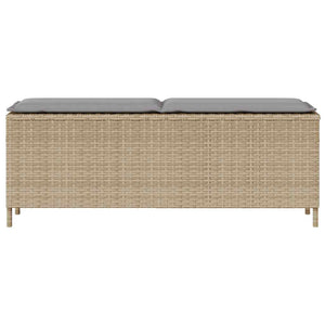 Panca da Giardino con Cuscino Beige 110x30x40,5cm in Polyrattan 4104157