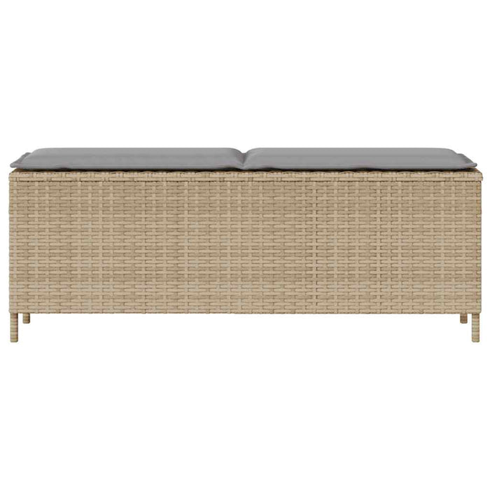 Panca da Giardino con Cuscino Beige 110x30x40,5cm in Polyrattan 4104157