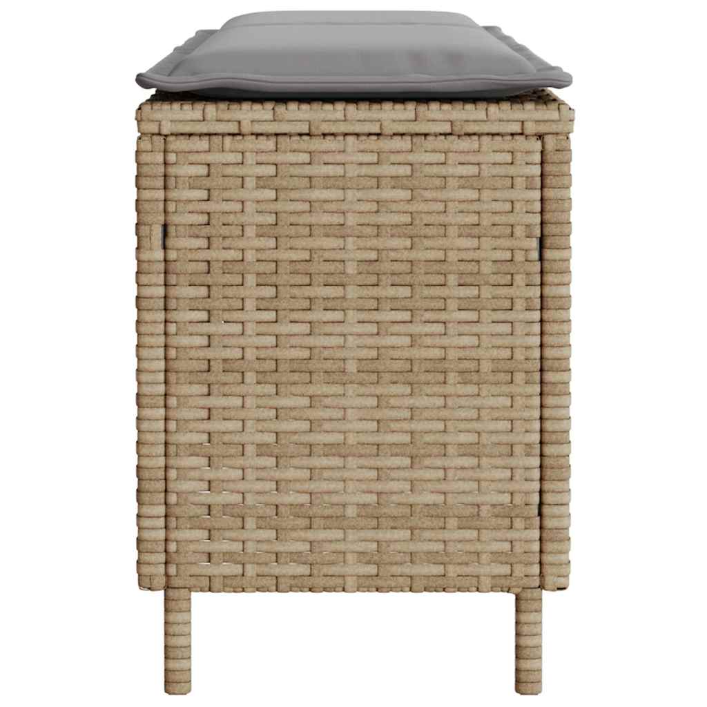 Panca da Giardino con Cuscino Beige 110x30x40,5cm in Polyrattan 4104157
