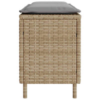 Panca da Giardino con Cuscino Beige 110x30x40,5cm in Polyrattan 4104157