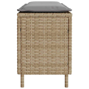 Panca da Giardino con Cuscino Beige 110x30x40,5cm in Polyrattan 4104157