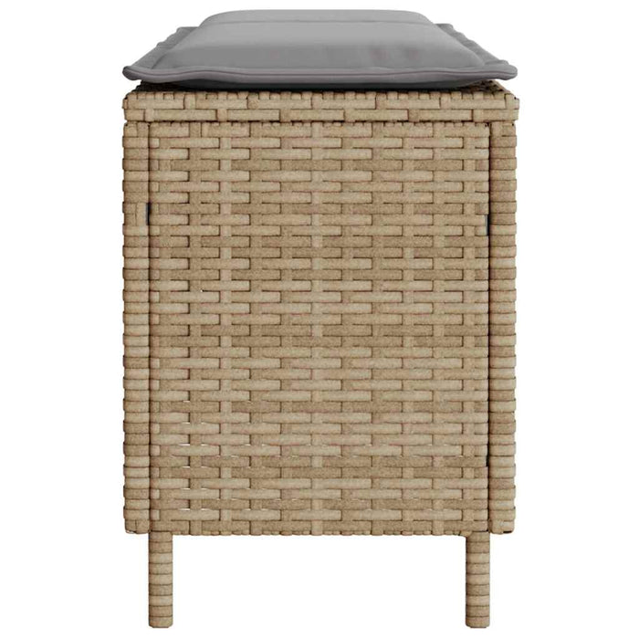 Panca da Giardino con Cuscino Beige 110x30x40,5cm in Polyrattan 4104157