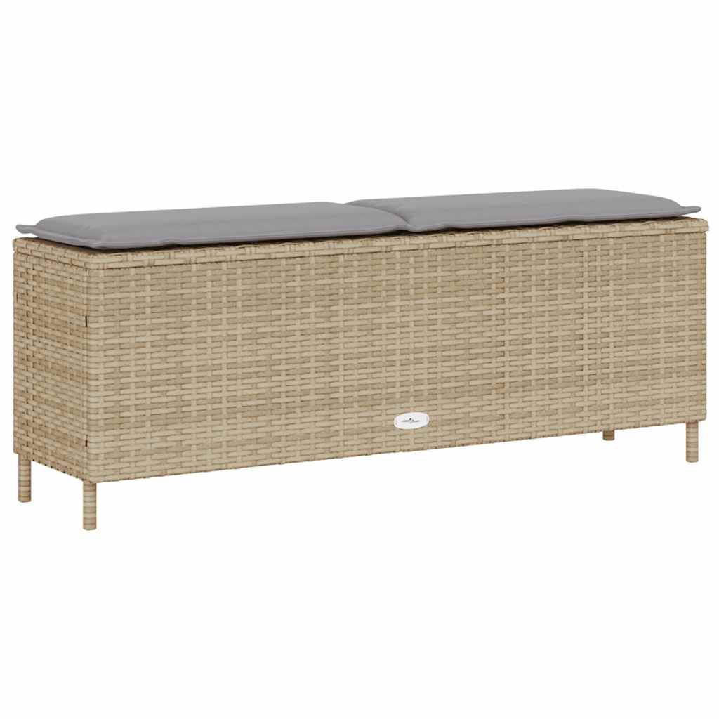 Panca da Giardino con Cuscino Beige 110x30x40,5cm in Polyrattan 4104157