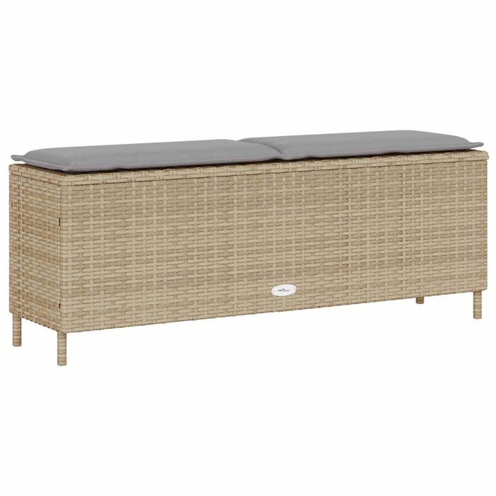 vidaXL Panca da Giardino con Cuscino Beige 110x30x40,5cm in Polyrattan