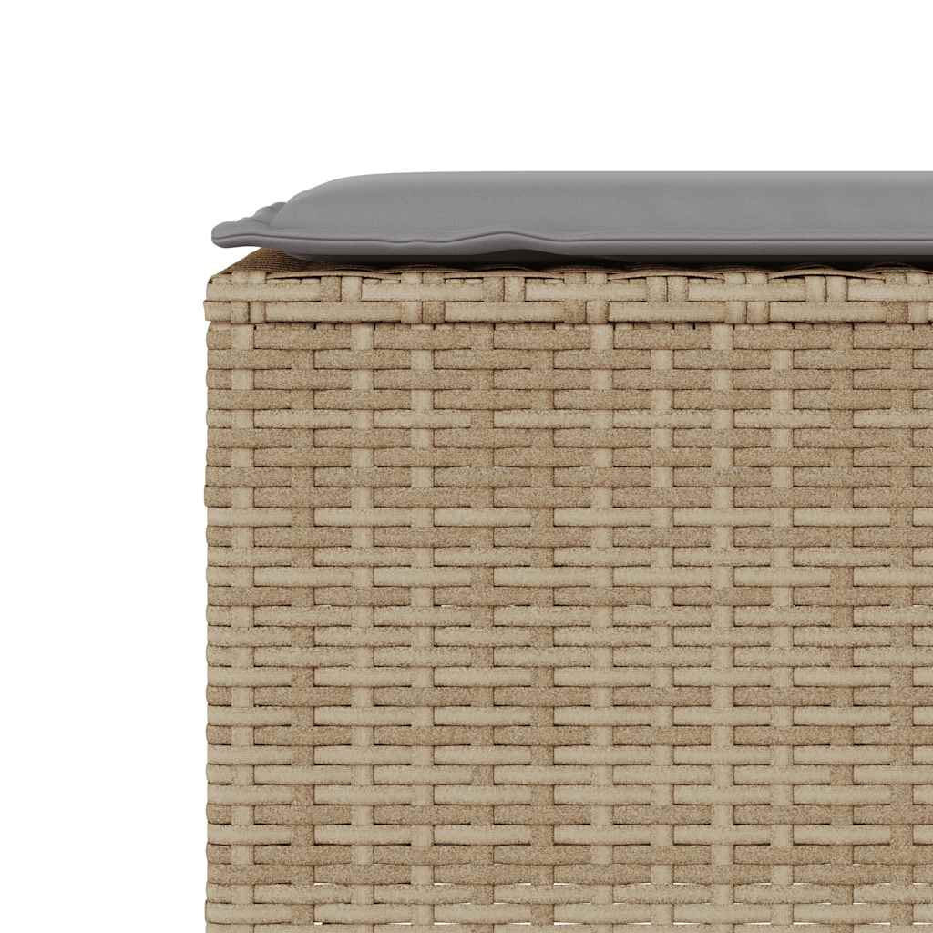 Panca da Giardino con Cuscino Beige 110x30x40,5cm in Polyrattan 4104157