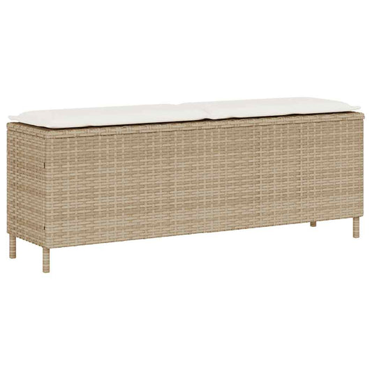 Panca da Giardino con Cuscino Beige 110x30x40,5cm in Polyrattan