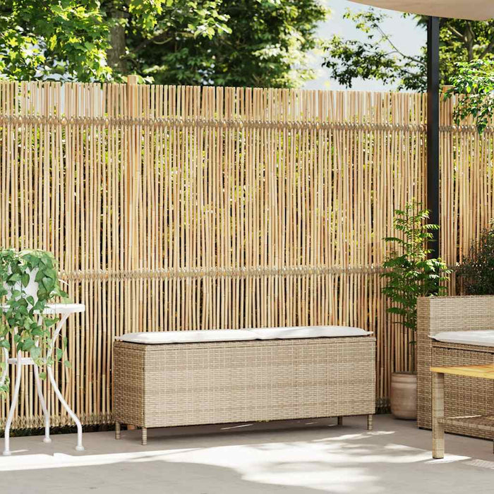 Panca da Giardino con Cuscino Beige 110x30x40,5cm in Polyrattan 4104158
