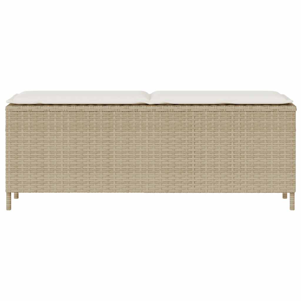 Panca da Giardino con Cuscino Beige 110x30x40,5cm in Polyrattan 4104158
