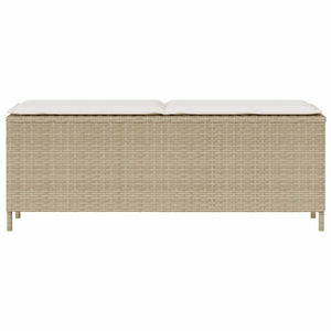 Panca da Giardino con Cuscino Beige 110x30x40,5cm in Polyrattan 4104158