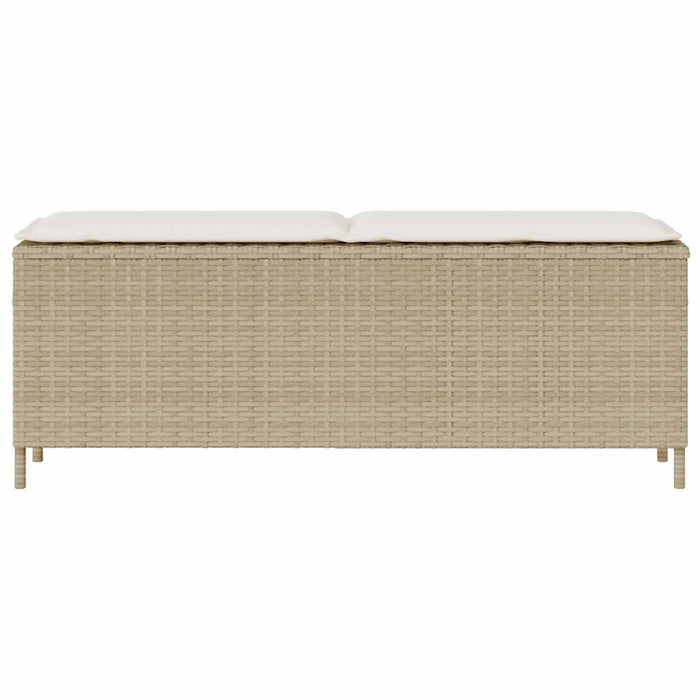 Panca da Giardino con Cuscino Beige 110x30x40,5cm in Polyrattan 4104158
