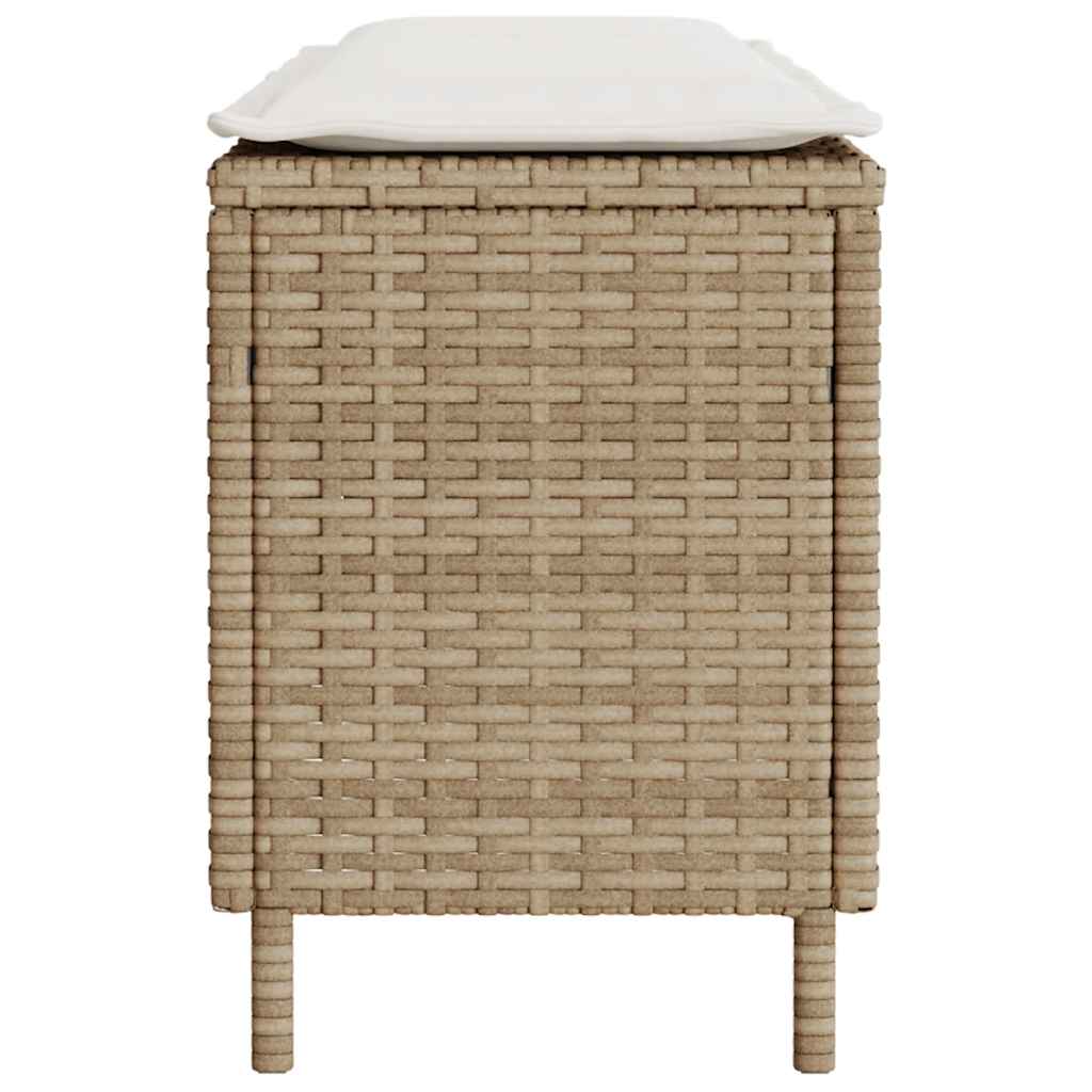 Panca da Giardino con Cuscino Beige 110x30x40,5cm in Polyrattan 4104158