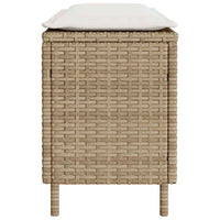 Panca da Giardino con Cuscino Beige 110x30x40,5cm in Polyrattan 4104158