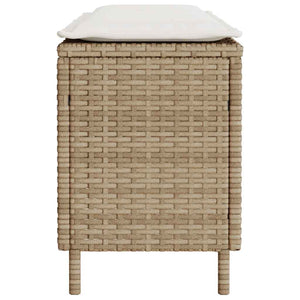 Panca da Giardino con Cuscino Beige 110x30x40,5cm in Polyrattan 4104158