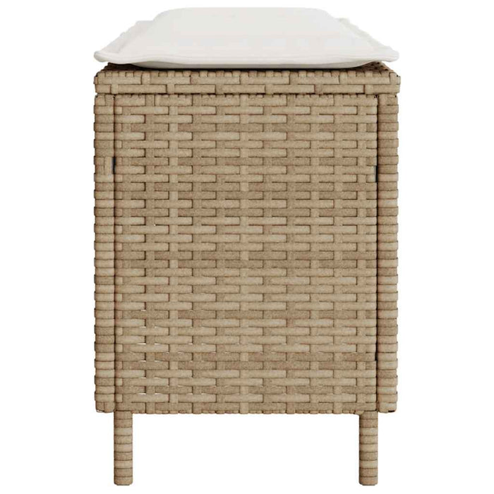 Panca da Giardino con Cuscino Beige 110x30x40,5cm in Polyrattan 4104158