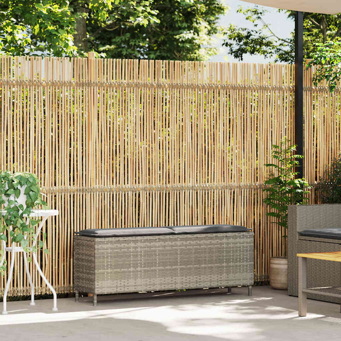 Panca da Giardino con Cuscino 110x30x40,5 cm in Polyrattan