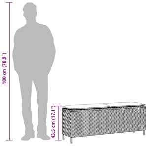 Panca da Giardino con Cuscino 110x30x40,5 cm in Polyrattan