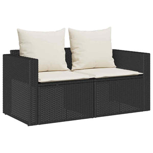vidaXL Set Divani da Giardino 5 pz con Cuscini in Polyrattan Nero